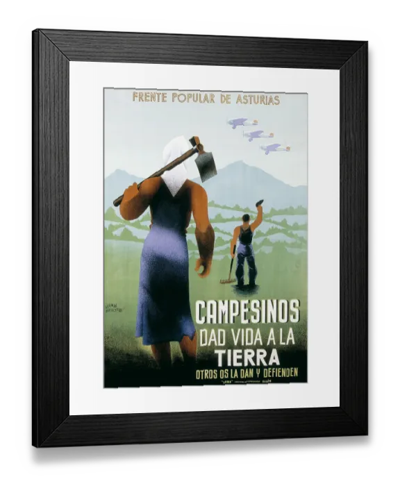 Framed Print : Spanish Civil War (1936-1939). Campesinos, dad Framed Print : Spanish Civil War (1936-1939). Campesinos, dad