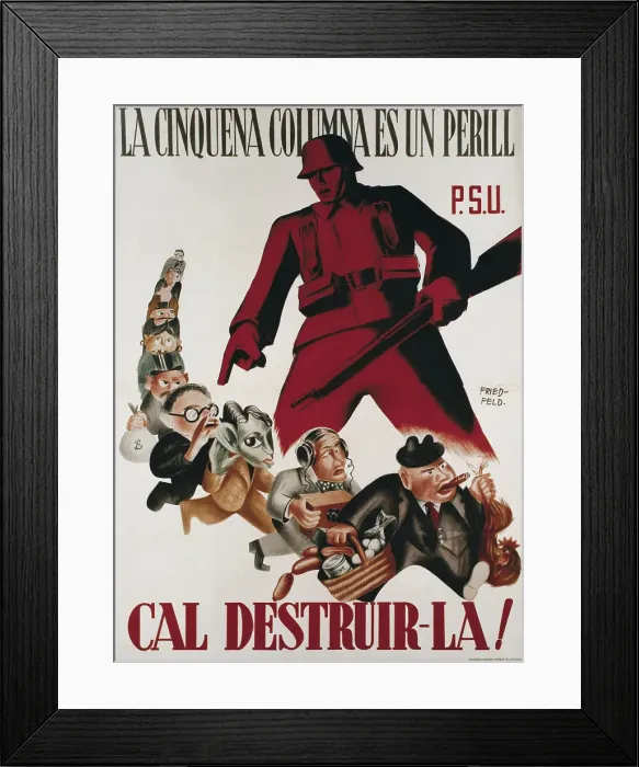 Framed Print : Spanish Civil War (1936-1939). La cinquena columna Framed Print : Spanish Civil War (1936-1939). La cinquena columna