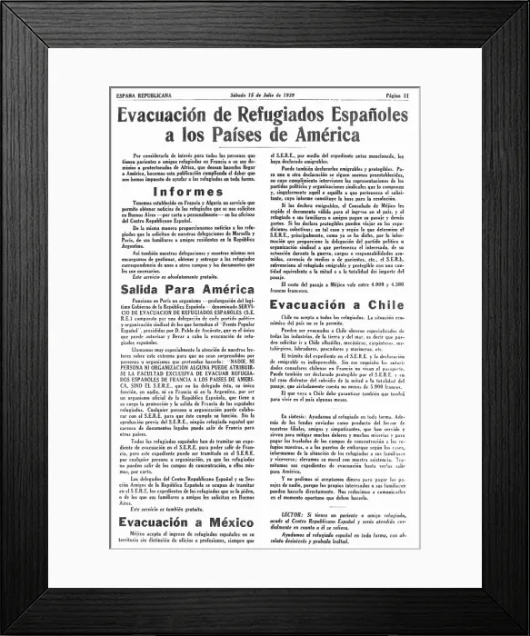 Framed Print : Spanish Civil War (1936-1939). Evacuacion de Framed Print : Spanish Civil War (1936-1939). Evacuacion de