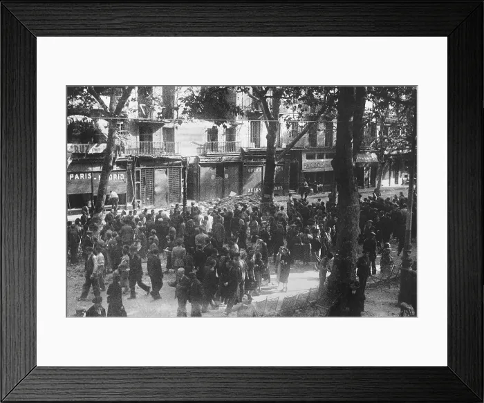 Framed Print : Spain. Civil War. Barcelona (1938). The Ramblas Framed Print : Spain. Civil War. Barcelona (1938). The Ramblas