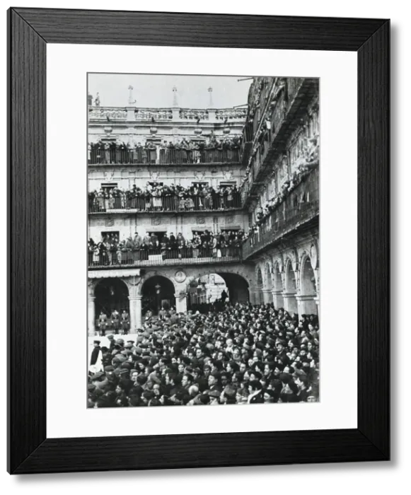 Framed Print : Spain. Civil War. Parade in honour of Franco Framed Print : Spain. Civil War. Parade in honour of Franco