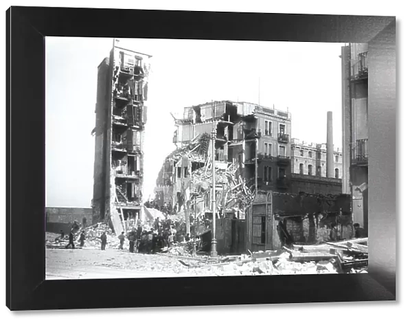 Spain. Civil War. Bombardment of Barcelona (March)