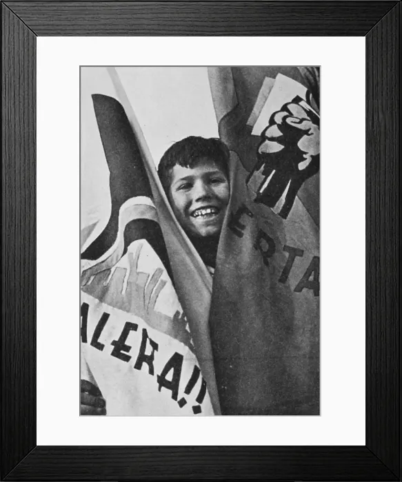 Framed Print : Spanish Civil War (1936-1939). Republican standard Framed Print : Spanish Civil War (1936-1939). Republican standard