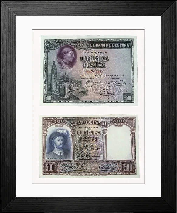 Framed Print : Spain. Civil War (1936-1939). 500 pesetas bill Framed Print : Spain. Civil War (1936-1939). 500 pesetas bill