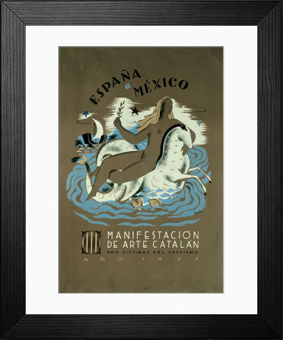 Framed Print : Spanish Civil War. Manifestacion de Arte Catalan Framed Print : Spanish Civil War. Manifestacion de Arte Catalan