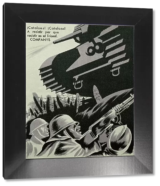 Spanish Civil War. Propaganda postcard for