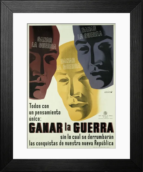 Framed Print : Spanish civil war. Todos con un pensamiento
