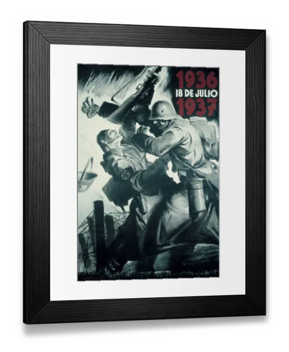 Framed Print : Spanish civil war. 1936 18 de julio 1937. Propaganda Framed Print : Spanish civil war. 1936 18 de julio 1937. Propaganda