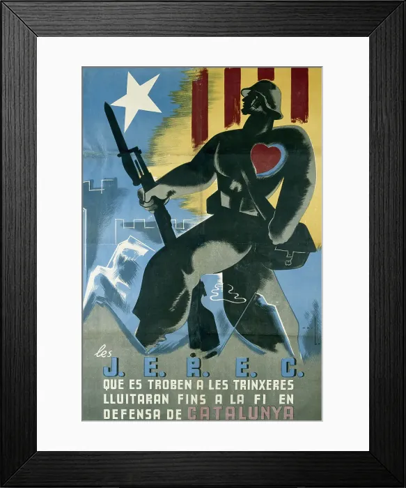 Framed Print : Spanish Civil War. Les J. E. R. E. C. que es troben Framed Print : Spanish Civil War. Les J. E. R. E. C. que es troben