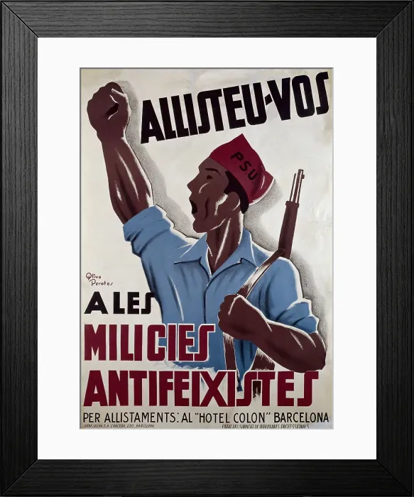 Framed Print : Spanish Civil War. Allisteu-vos a les milicies Framed Print : Spanish Civil War. Allisteu-vos a les milicies