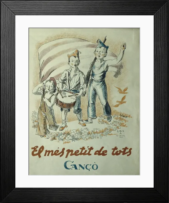 Framed Print : Spanish Civil War. Musical score of the song Framed Print : Spanish Civil War. Musical score of the song