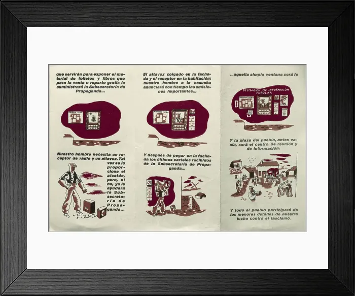 Framed Print : Spanish Civil War. Leaflet explaining how to Framed Print : Spanish Civil War. Leaflet explaining how to