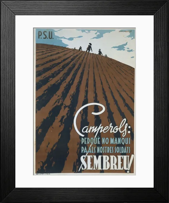 Framed Print : Spanish Civil War. Camperols: Perque no manqui Framed Print : Spanish Civil War. Camperols: Perque no manqui