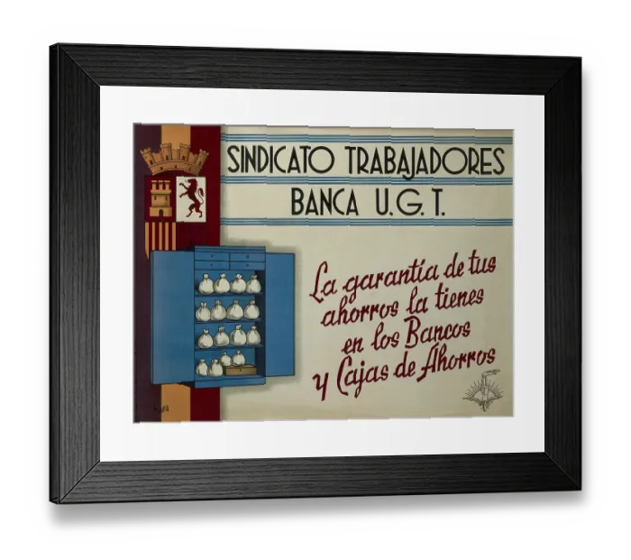 Framed Print : Spanish Civil War. Bank workers syndicate in Framed Print : Spanish Civil War. Bank workers syndicate in