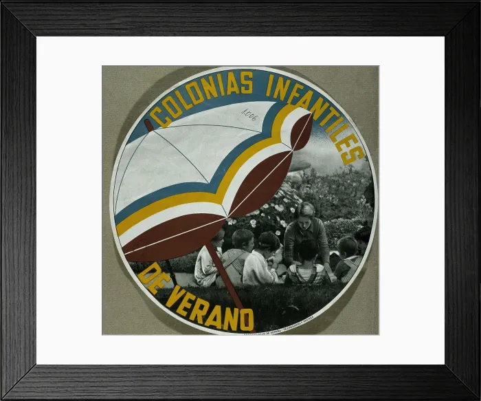 Framed Print : Spanish Civil War. Poster advertising children Framed Print : Spanish Civil War. Poster advertising children