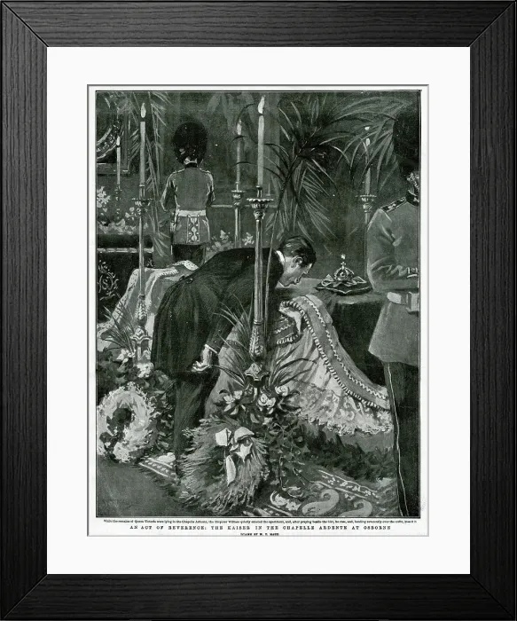 Framed Print : Kaiser at Osborne kissing Victoria's coffin Framed Print : Kaiser at Osborne kissing Victoria's coffin