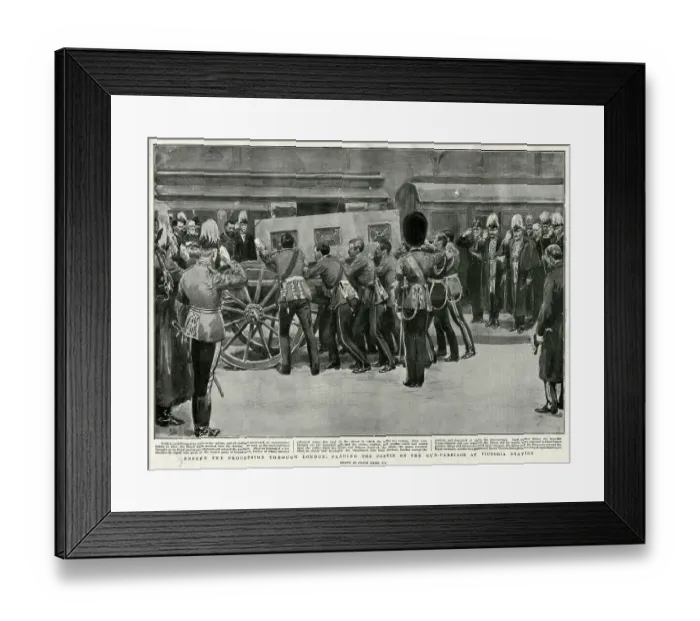 Framed Print : Victoria's funeral, placing coffin Victoria Station Framed Print : Victoria's funeral, placing coffin Victoria Station