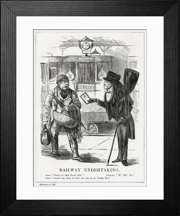 Framed Print : Cartoon, Railway Undertaking Framed Print : Cartoon, Railway Undertaking