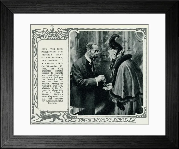 Framed Print : Fallen solder's mother receiving Victoria Cross Framed Print : Fallen solder's mother receiving Victoria Cross