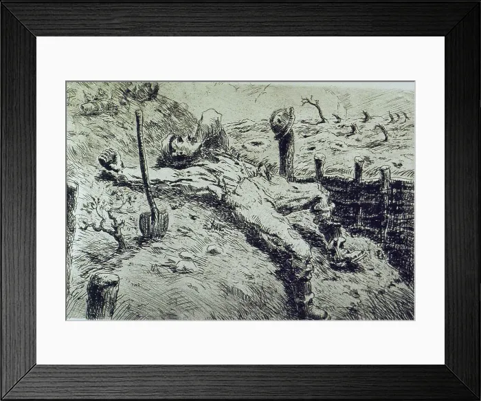 Framed Print : Folio of 97 etchings and drypoints of the Western Front, WW1