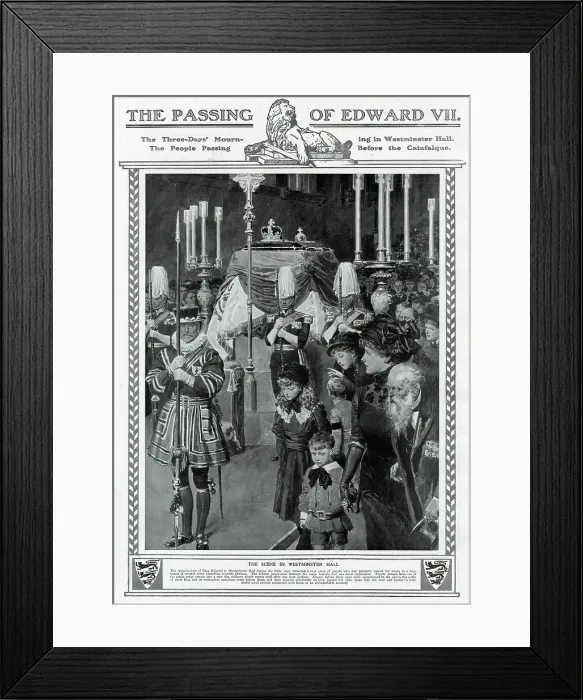 Framed Print : Edward VII lying-in-state in Westminster Hall Framed Print : Edward VII lying-in-state in Westminster Hall