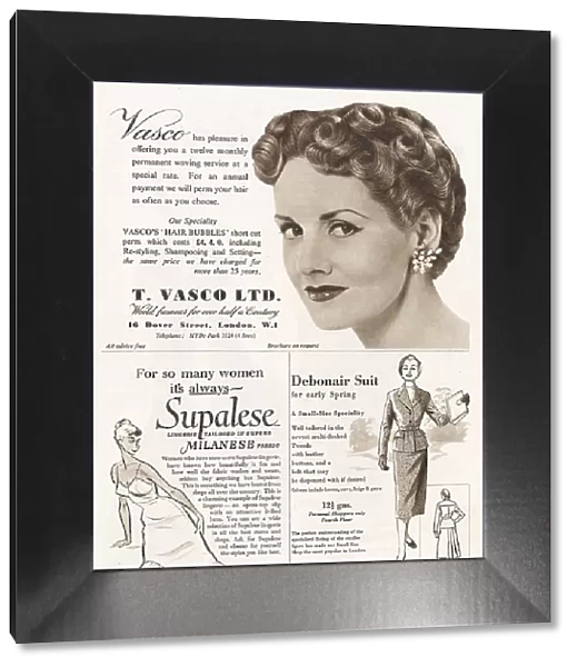 A page of adverts from - February 1954