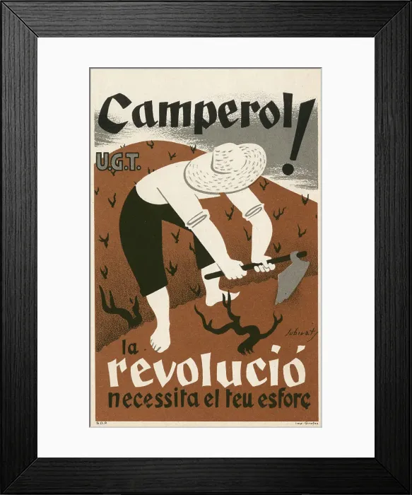 Framed Print : Spanish Civil War Poster - Peasant Framed Print : Spanish Civil War Poster - Peasant