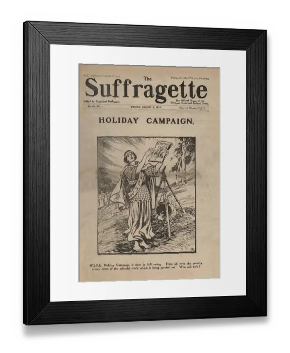 Framed Print : The Suffragette newspaper Holiday Campaign Framed Print : The Suffragette newspaper Holiday Campaign