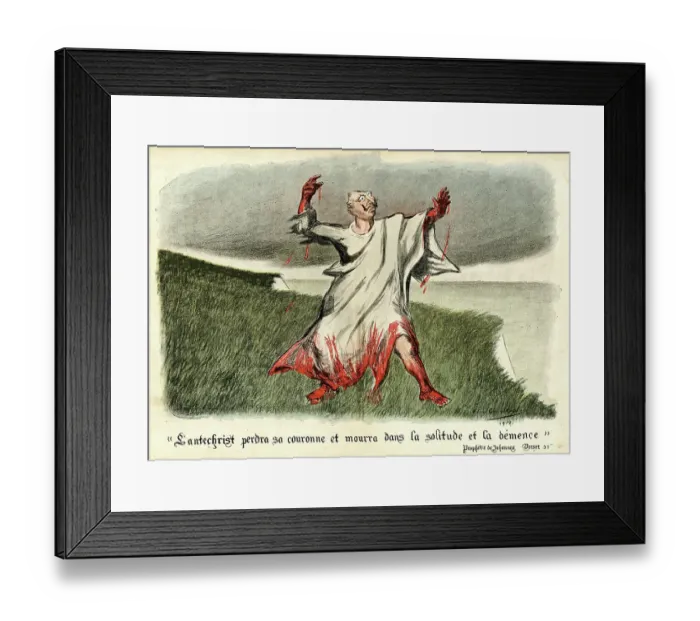 Framed Print : Cartoon, The Antichrist, WW1 Framed Print : Cartoon, The Antichrist, WW1