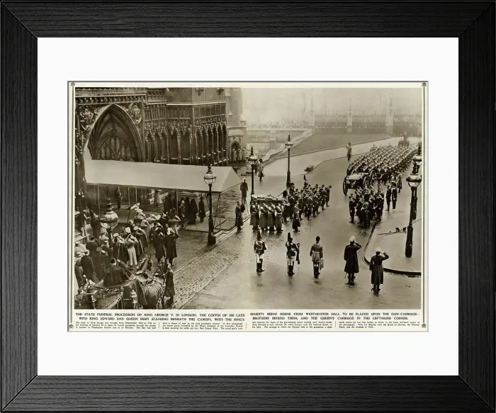 Framed Print : State funeral procession of King George V in London Framed Print : State funeral procession of King George V in London