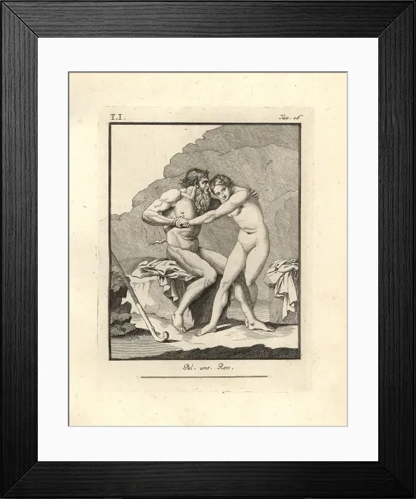 Framed Print : An old faun with bushy beard struggles with an Hermaphrodite Framed Print : An old faun with bushy beard struggles with an Hermaphrodite
