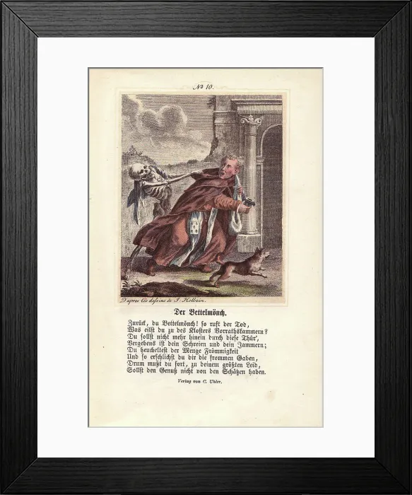 Framed Print : Death seizes the Mendicant Friar as he enters Framed Print : Death seizes the Mendicant Friar as he enters