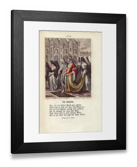 Framed Print : Death as an old woman points the Empress toward Framed Print : Death as an old woman points the Empress toward