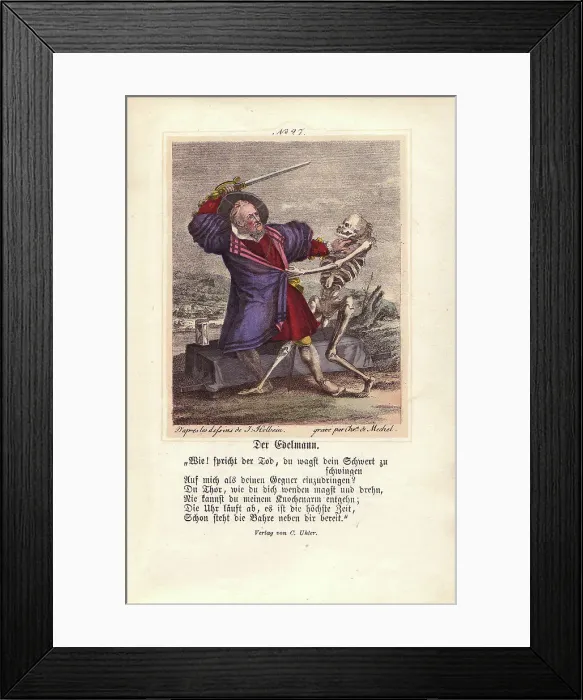 Framed Print : The Nobleman vainly, with uplifted sword, endeavors Framed Print : The Nobleman vainly, with uplifted sword, endeavors