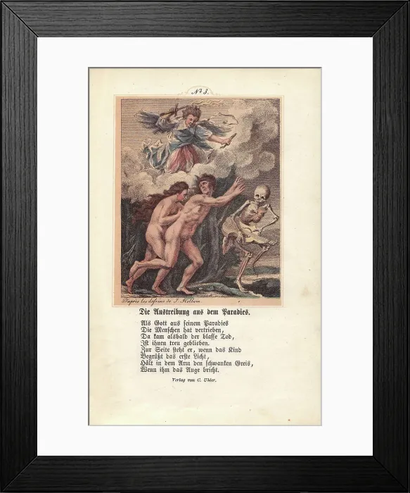 Framed Print : Adam and Eve led out of Paradise by Death Framed Print : Adam and Eve led out of Paradise by Death