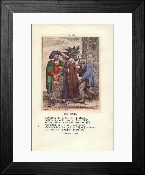 Framed Print : A Demon blows corruption into the ear of a Framed Print : A Demon blows corruption into the ear of a