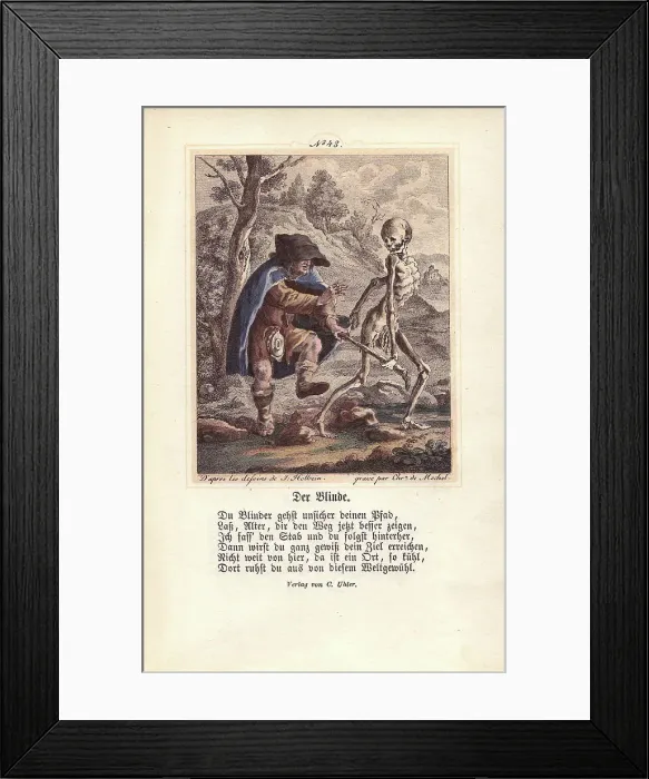 Framed Print : Death grabs holds of the Blind Man's stick Framed Print : Death grabs holds of the Blind Man's stick
