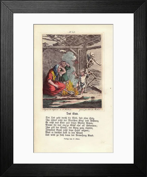 Framed Print : Death enters a cottage and carries off Framed Print : Death enters a cottage and carries off