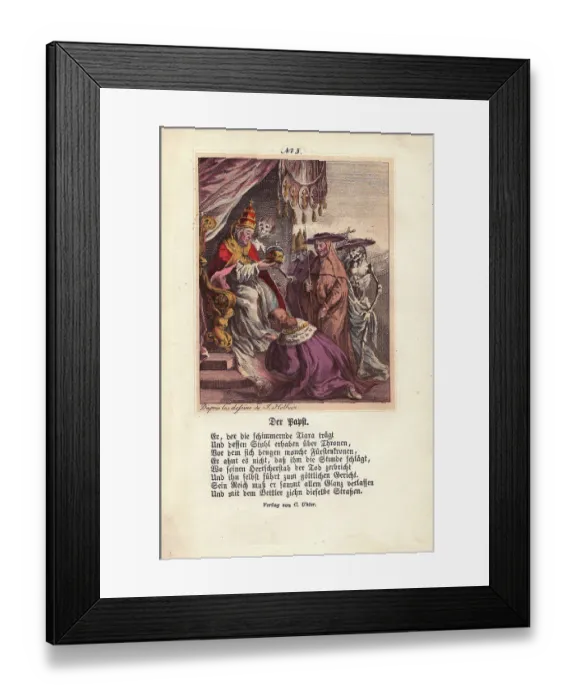 Framed Print : Death embraces the Pope as he crowns an Emperor Framed Print : Death embraces the Pope as he crowns an Emperor