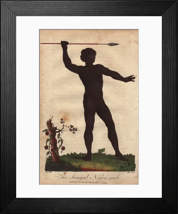 Framed Print : Senegalese man holding a spear Framed Print : Senegalese man holding a spear