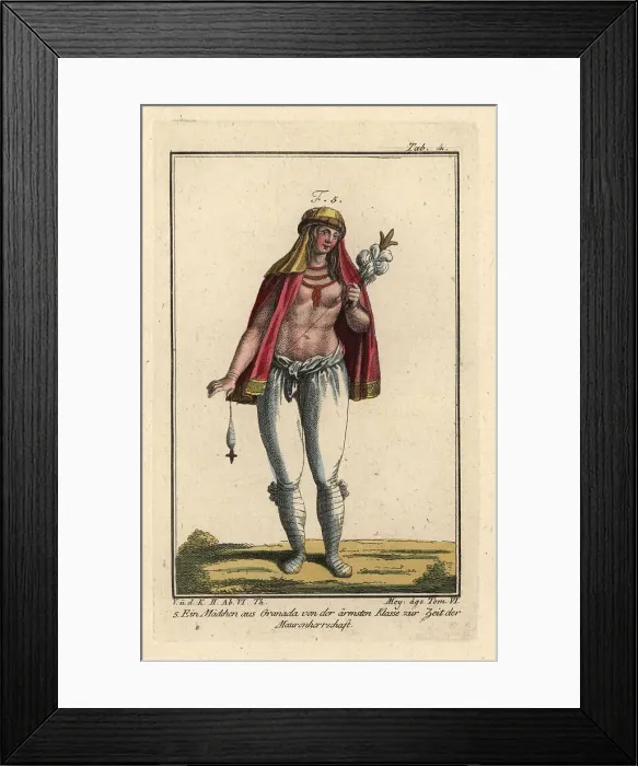 Framed Print : Girl of Granada of the poorest class during Framed Print : Girl of Granada of the poorest class during