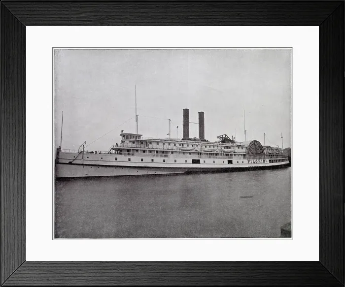 Framed Print : Running daily from New York to Fall River the elegant and luxurious steamer. Date: circa 1895