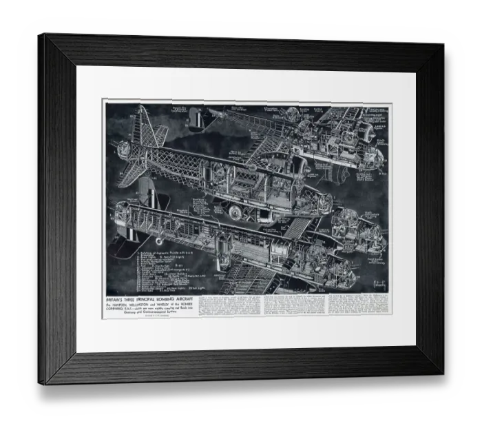 Framed Print : Britain's three Principal Bombing Aircraft 1940 Framed Print : Britain's three Principal Bombing Aircraft 1940