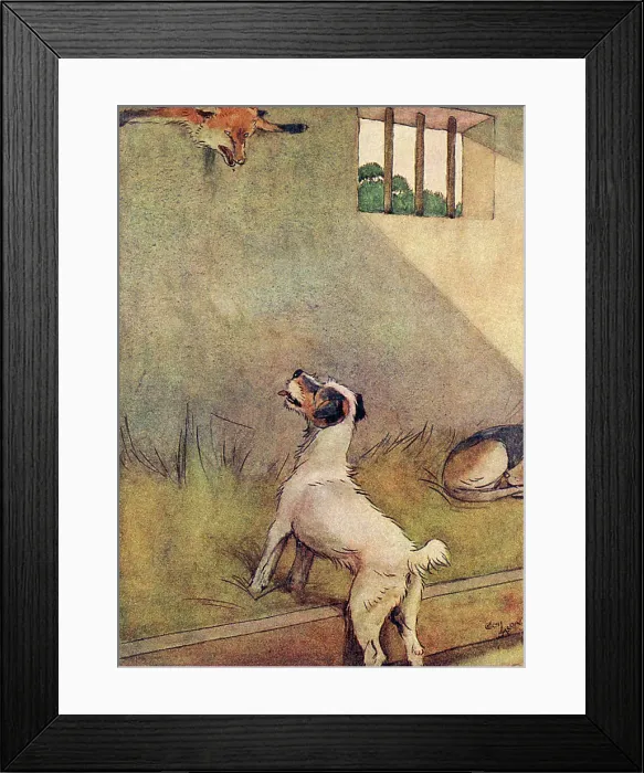 Framed Print : Illustration, Peter looks up at White-Ear's skin Framed Print : Illustration, Peter looks up at White-Ear's skin