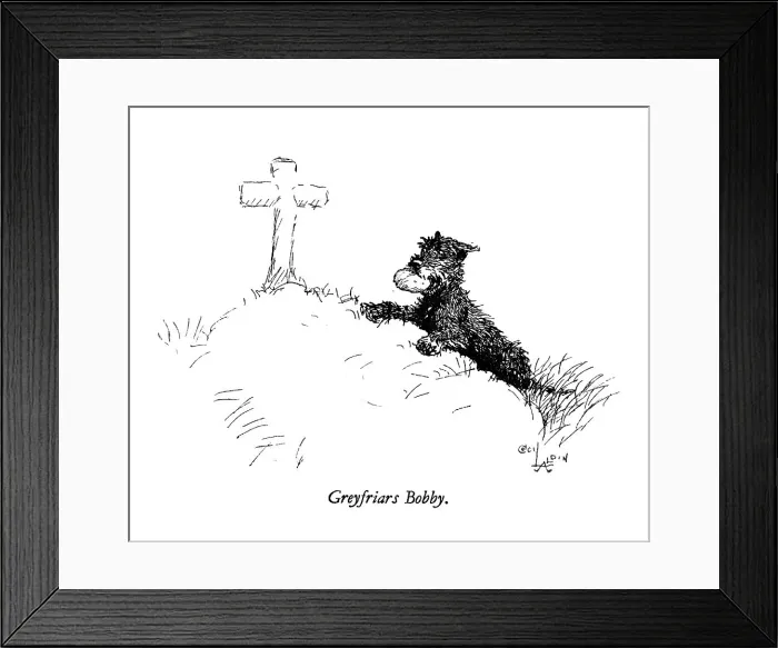 Framed Print : Illustration of Greyfriars Bobby by Cecil Aldin Framed Print : Illustration of Greyfriars Bobby by Cecil Aldin