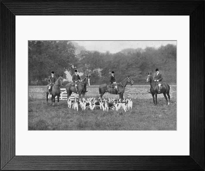 Framed Print : Cecil Aldin with his first pack of hounds Framed Print : Cecil Aldin with his first pack of hounds