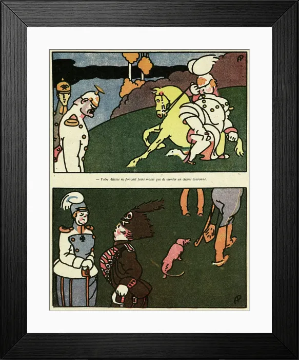 Framed Print : Cartoon, German women in uniform, WW1 Framed Print : Cartoon, German women in uniform, WW1