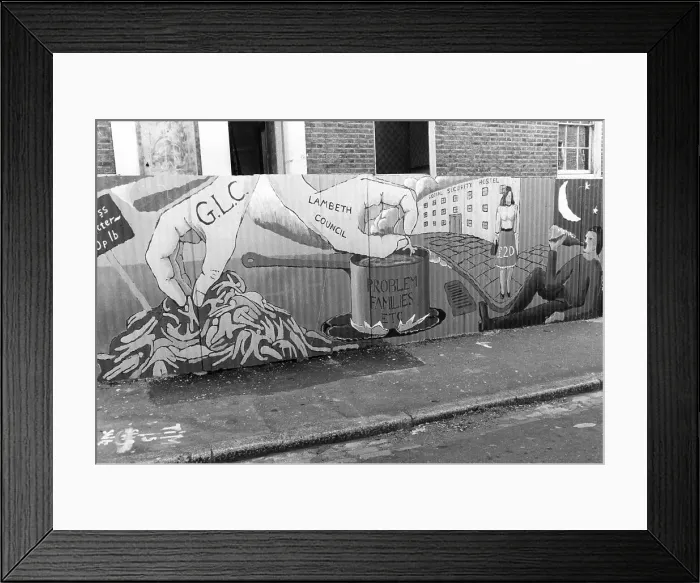 Framed Print : Graffitti with a message, Lambeth, South London