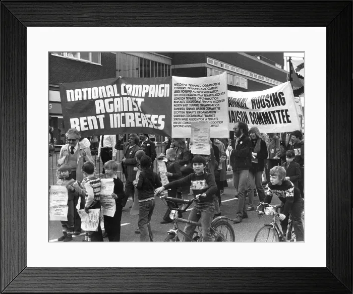 Framed Print : Protest, National campaign against rent increases Framed Print : Protest, National campaign against rent increases