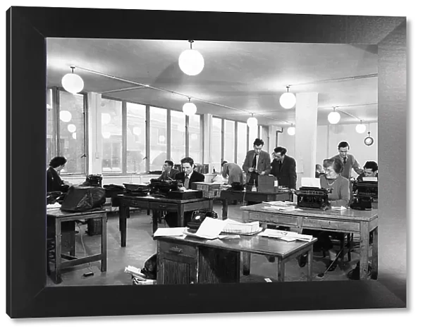 Staff at work, office of Daily Worker newspaper, London
